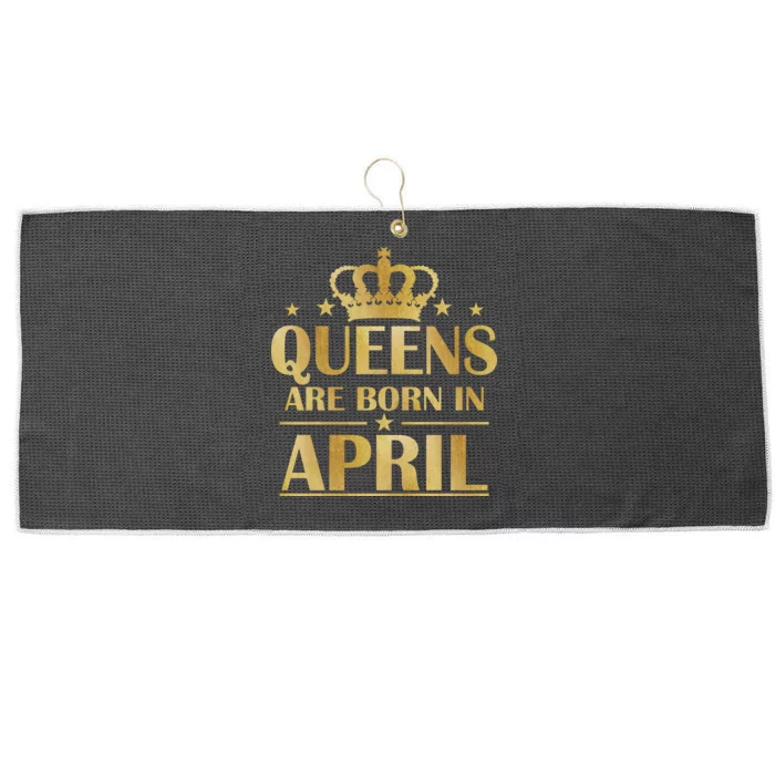 Limited Edition Queens Are Born In April Large Microfiber Waffle Golf Towel