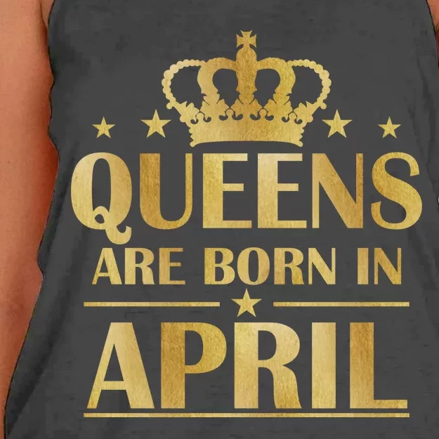 Limited Edition Queens Are Born In April Women's Knotted Racerback Tank