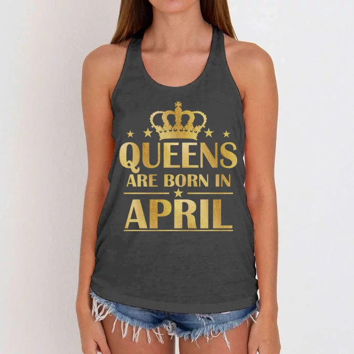 Limited Edition Queens Are Born In April Women's Knotted Racerback Tank