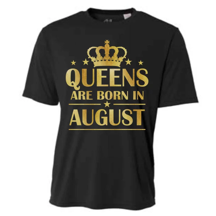 Limited Edition Queens Are Born In August Gold Print Cooling Performance Crew T-Shirt