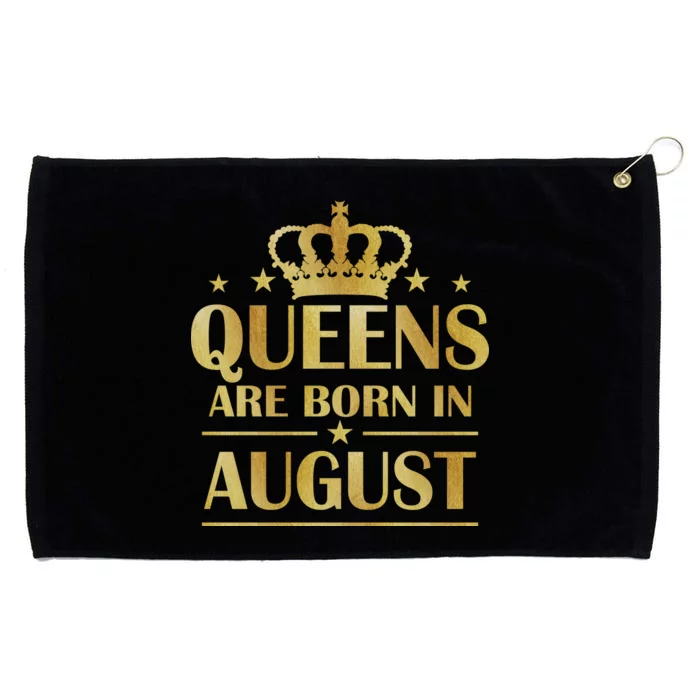 Limited Edition Queens Are Born In August Gold Print Grommeted Golf Towel