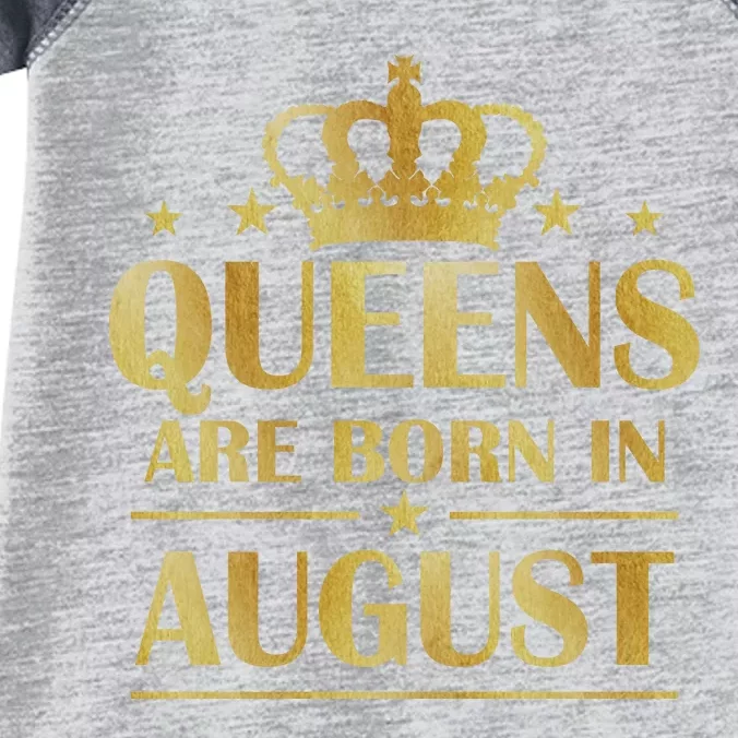 Limited Edition Queens Are Born In August Gold Print Infant Baby Jersey Bodysuit