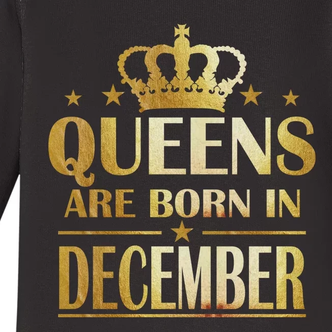 Limited Edition Queens Are Born In December Baby Long Sleeve Bodysuit