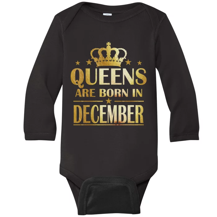 Limited Edition Queens Are Born In December Baby Long Sleeve Bodysuit