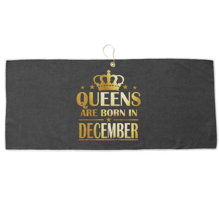 Limited Edition Queens Are Born In December Large Microfiber Waffle Golf Towel