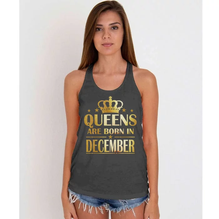 Limited Edition Queens Are Born In December Women's Knotted Racerback Tank