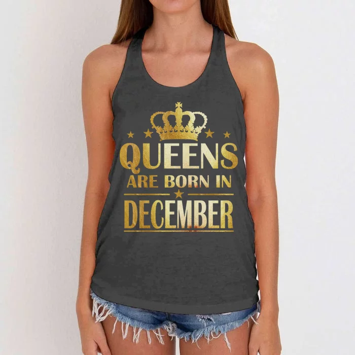 Limited Edition Queens Are Born In December Women's Knotted Racerback Tank