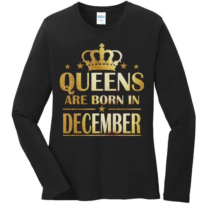 Limited Edition Queens Are Born In December Ladies Long Sleeve Shirt