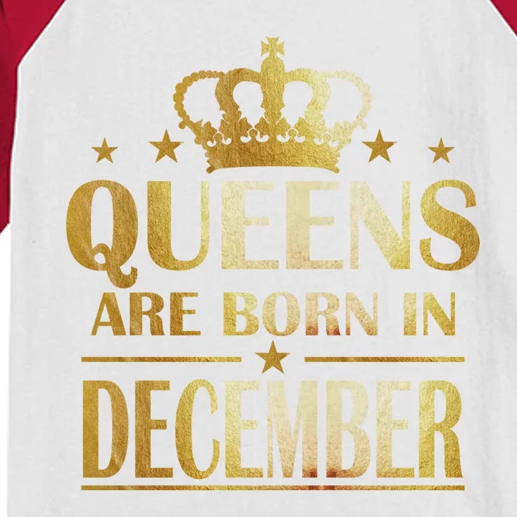 Limited Edition Queens Are Born In December Kids Colorblock Raglan Jersey