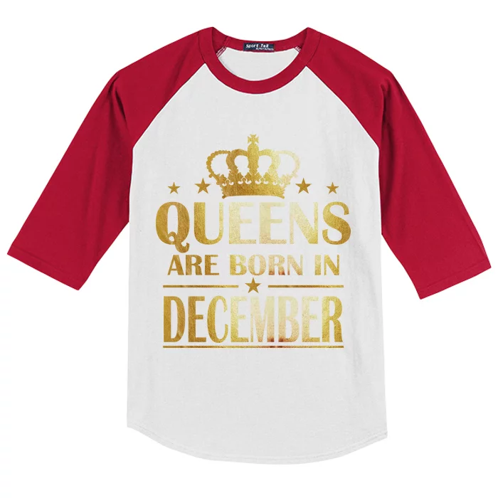 Limited Edition Queens Are Born In December Kids Colorblock Raglan Jersey