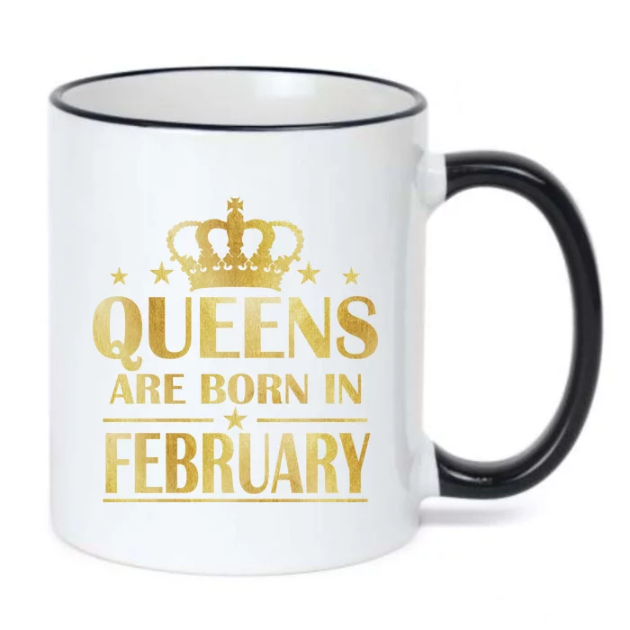 Limited Edition Queens Are Born In February Gold Print Black Color Changing Mug