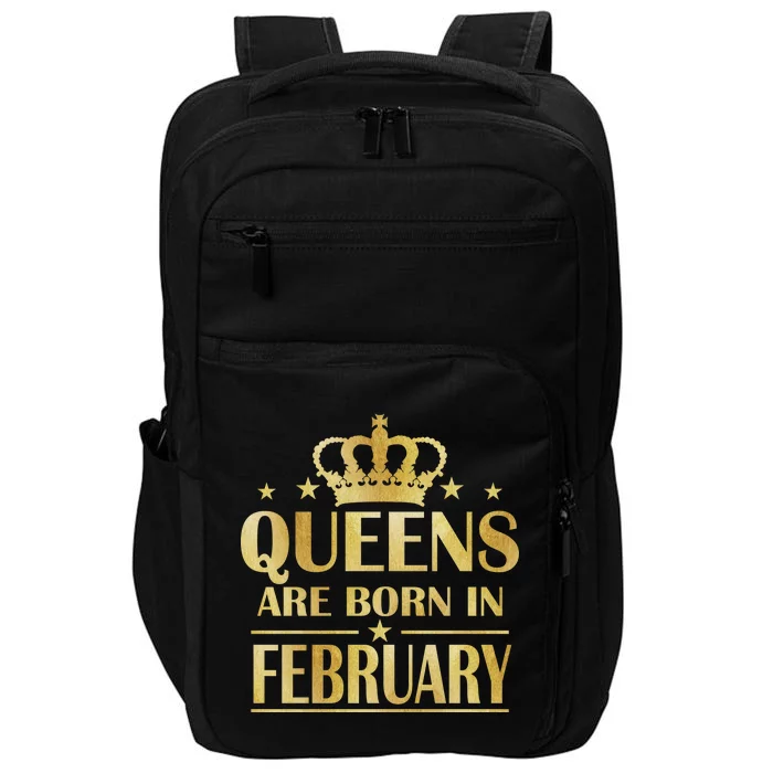 Limited Edition Queens Are Born In February Gold Print Impact Tech Backpack