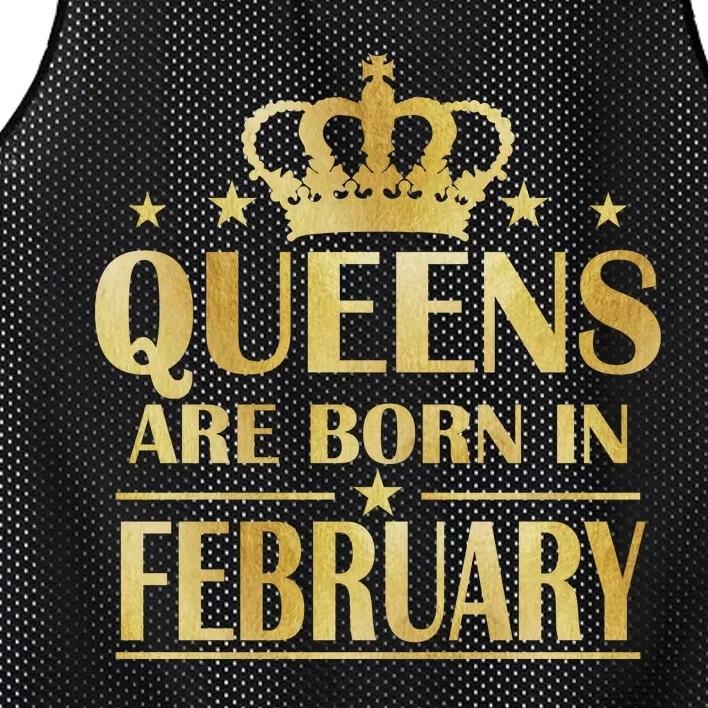 Limited Edition Queens Are Born In February Gold Print Mesh Reversible Basketball Jersey Tank