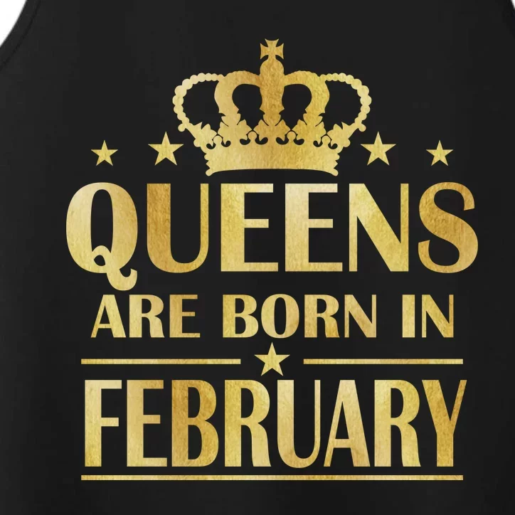 Limited Edition Queens Are Born In February Gold Print Performance Tank