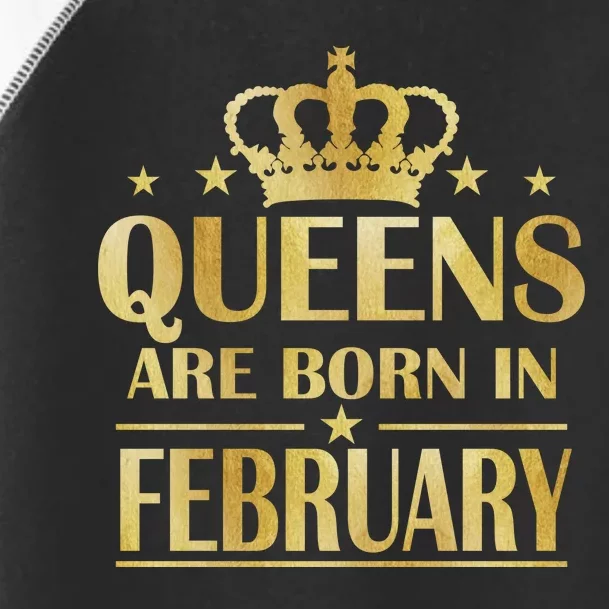 Limited Edition Queens Are Born In February Gold Print Toddler Fine Jersey T-Shirt