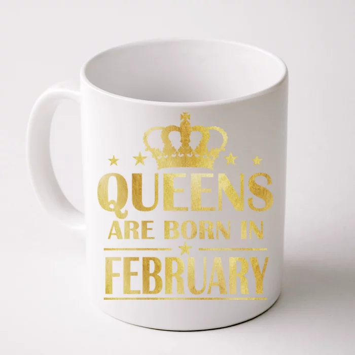 Limited Edition Queens Are Born In February Gold Print Front & Back Coffee Mug