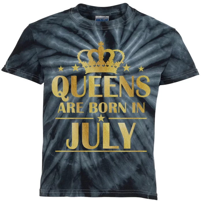 Limited Edition Queens Are Born In July Kids Tie-Dye T-Shirt