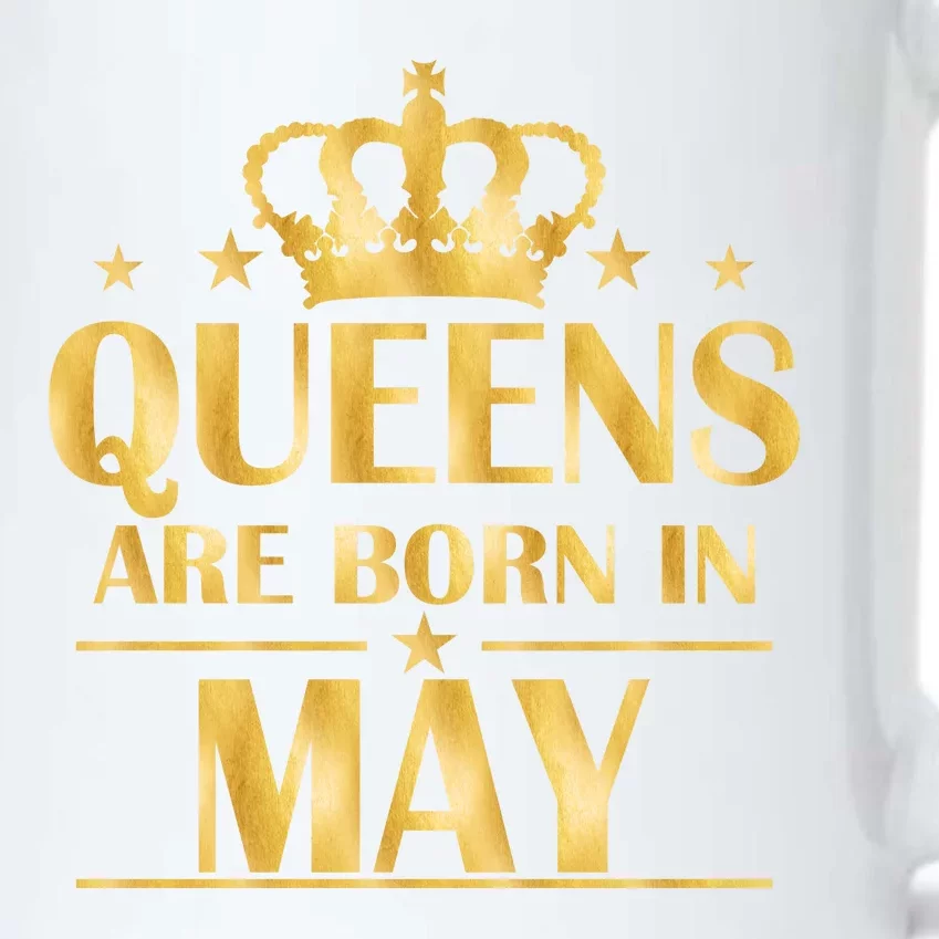 Limited Edition Queens Are Born In May Gold Print Black Color Changing Mug