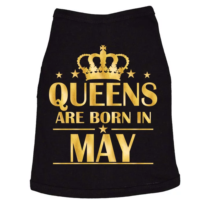 Limited Edition Queens Are Born In May Gold Print Doggie Tank