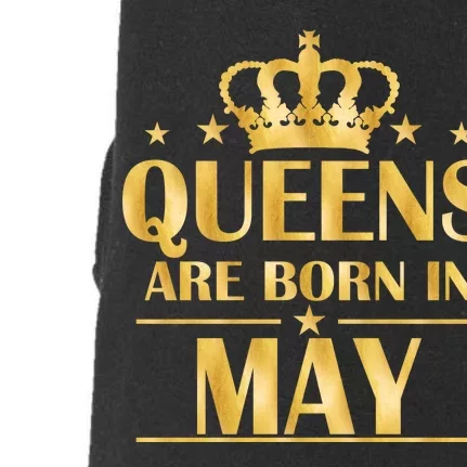 Limited Edition Queens Are Born In May Gold Print Doggie 3-End Fleece Hoodie