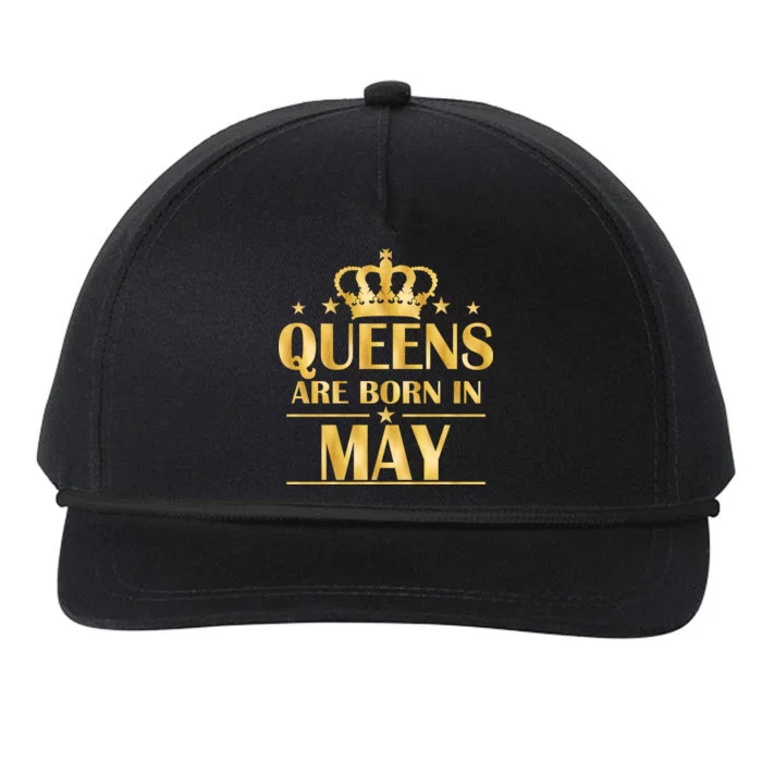 Limited Edition Queens Are Born In May Gold Print Snapback Five-Panel Rope Hat