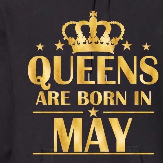 Limited Edition Queens Are Born In May Gold Print Premium Hoodie