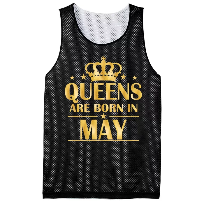 Limited Edition Queens Are Born In May Gold Print Mesh Reversible Basketball Jersey Tank