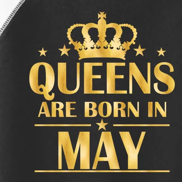 Limited Edition Queens Are Born In May Gold Print Toddler Fine Jersey T-Shirt