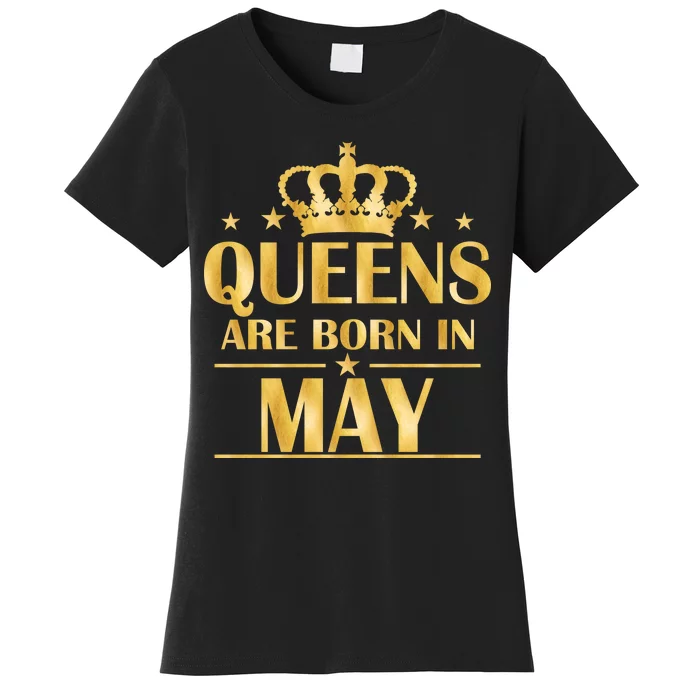 Limited Edition Queens Are Born In May Gold Print Women's T-Shirt