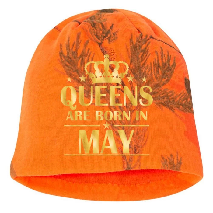 Limited Edition Queens Are Born In May Gold Print Kati - Camo Knit Beanie