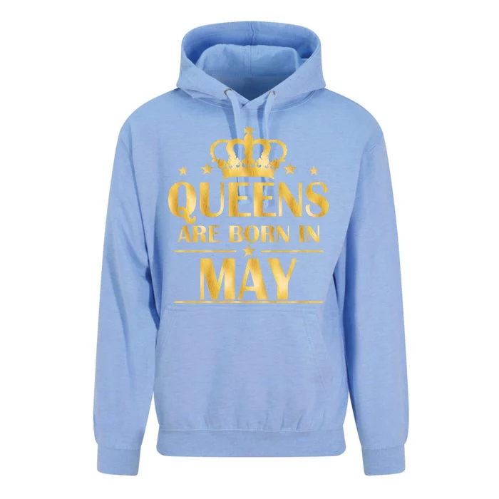 Limited Edition Queens Are Born In May Gold Print Unisex Surf Hoodie