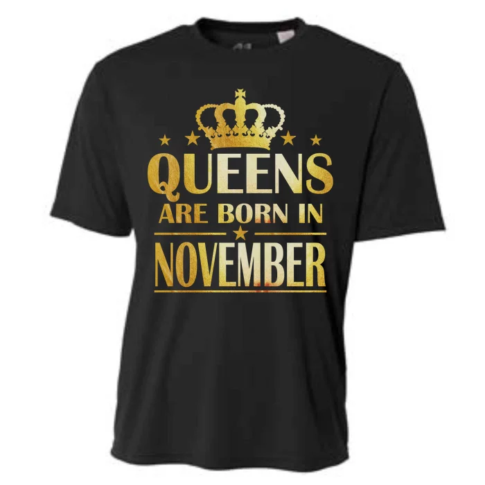 Limited Edition Queens Are Born In November Print Cooling Performance Crew T-Shirt