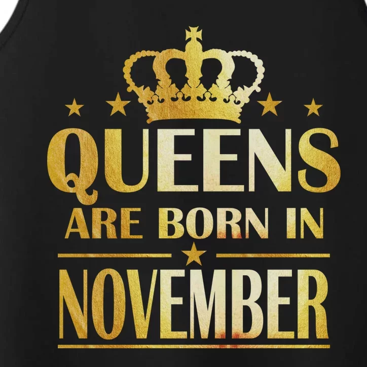 Limited Edition Queens Are Born In November Print Performance Tank