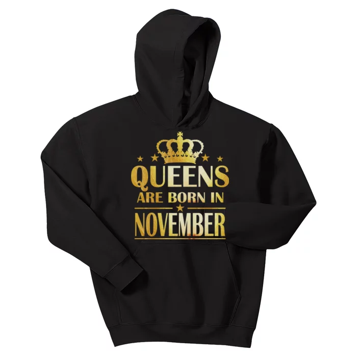 Limited Edition Queens Are Born In November Print Kids Hoodie