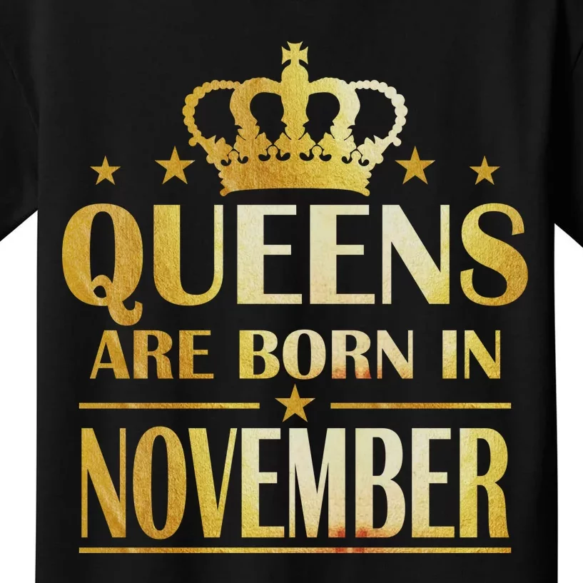 Limited Edition Queens Are Born In November Print Kids T-Shirt