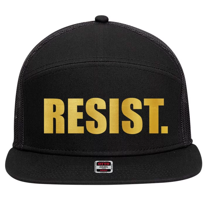 Limited Edition Resist Gold Print 7 Panel Mesh Trucker Snapback Hat