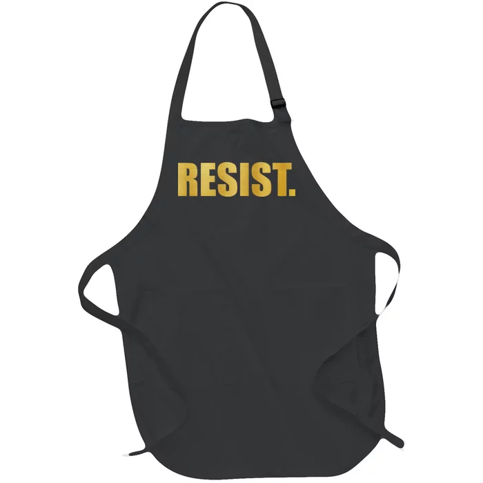 Limited Edition Resist Gold Print Full-Length Apron With Pocket