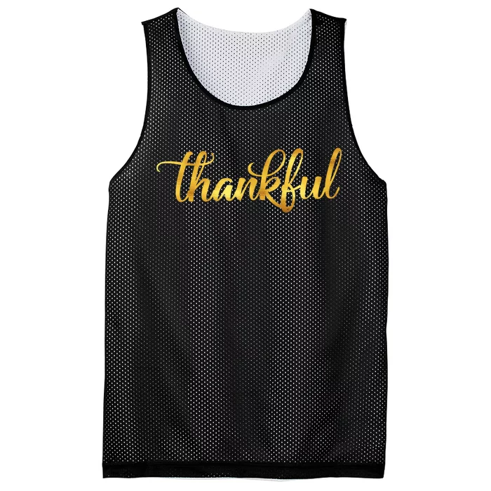 Limited Edition Thankful Thanksgiving Gold Print Mesh Reversible Basketball Jersey Tank