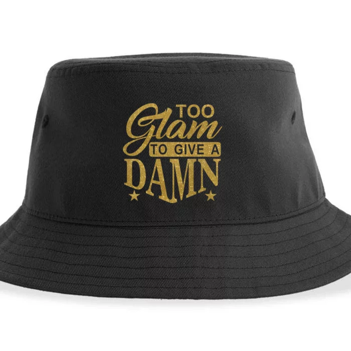 Limited Edition Too Glam To Give A Damn Glitter Print Sustainable Bucket Hat