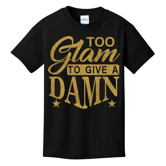 Limited Edition Too Glam To Give A Damn Glitter Print Kids T-Shirt