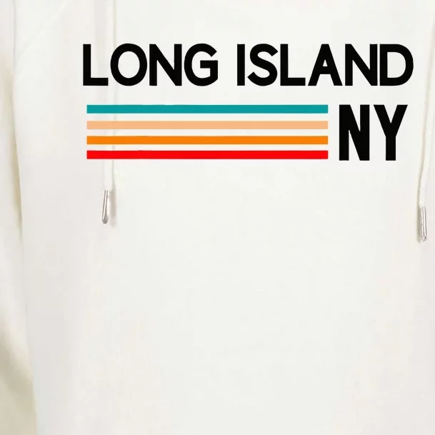 Long Island Ny Souvenir Native Long Islander Map Nyc Womens Funnel Neck Pullover Hood