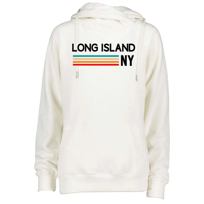 Long Island Ny Souvenir Native Long Islander Map Nyc Womens Funnel Neck Pullover Hood