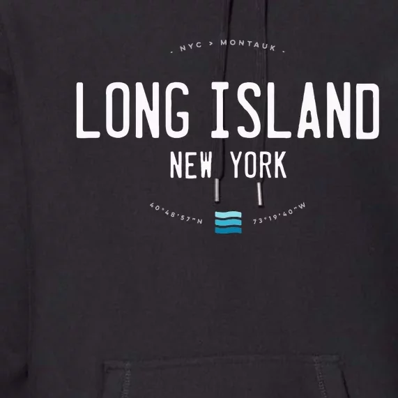 Long Island Ny Beach Waves Gift Premium Hoodie