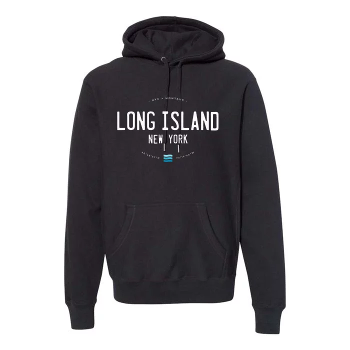 Long Island Ny Beach Waves Gift Premium Hoodie