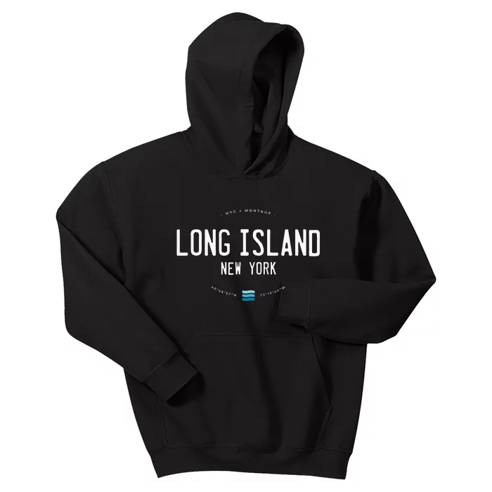 Long Island Ny Beach Waves Gift Kids Hoodie