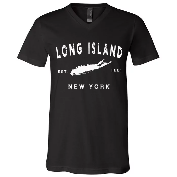 Long Island Ny Souvenir Native Long Islander Map Nyc V-Neck T-Shirt