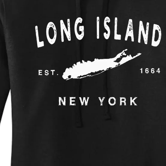 Long Island Ny Souvenir Native Long Islander Map Nyc Women's Pullover Hoodie