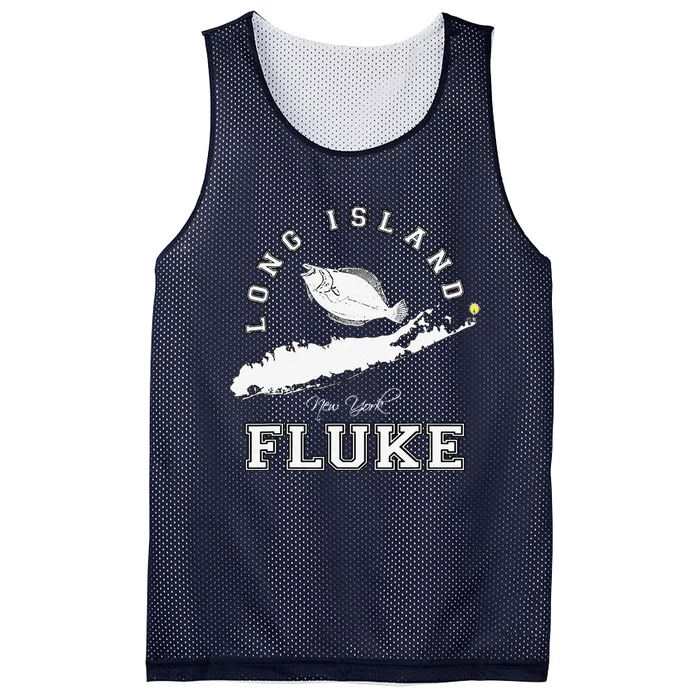 Long Island New York Fluke Fishing Graphic Mesh Reversible Basketball Jersey Tank