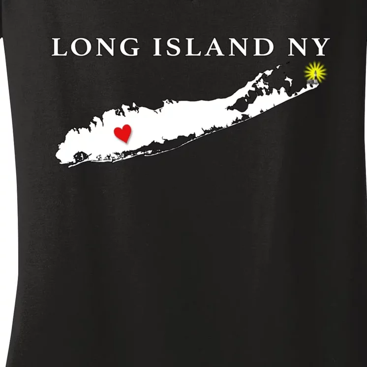 Long Island New York Graphic Home Pride Women's V-Neck T-Shirt