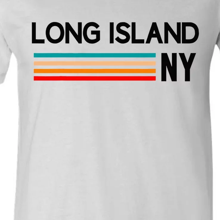 Long Island Ny Souvenir Native Long Islander Map Nyc V-Neck T-Shirt